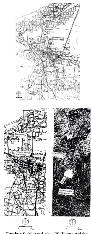 Gambar  Desa-desa  disekitar  Lasem  sebelum  Wijkenstelsel  1841 dan permukiman baru  diGedung  Mulyo setelah 