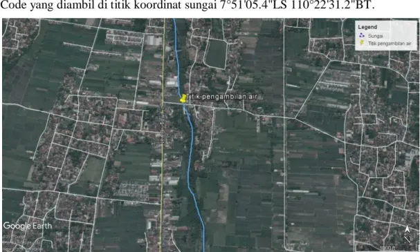 Gambar 4.1 Titik pengambilan air sungai code 