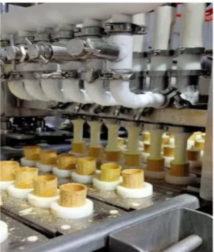 Gambar 3.5 Proses Filling volume bahan Ice Cream Jagung Manis berbeda-beda 