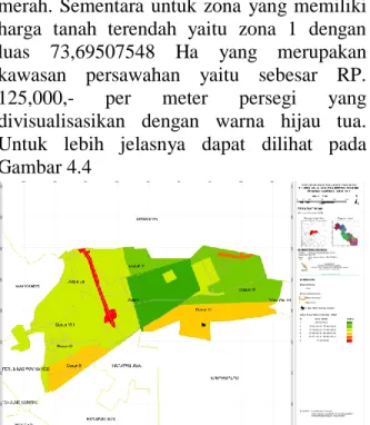 Gambar 4.4 Peta Zona Nilai Tanah Desa Way  Huwi Tahun 2019 