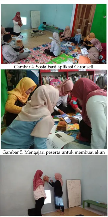 Gambar 4. Sosialisasi aplikasi Carousell 