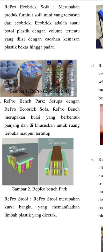 Gambar 2. RepRo bench Park  c.  RePro  Stool  :  RePro  Stool  merupakan 