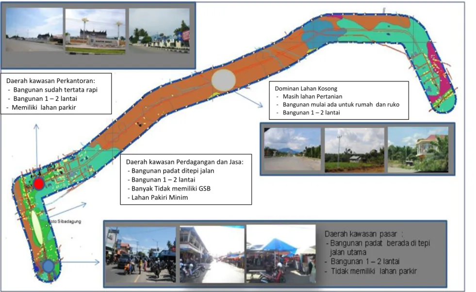 Gambar 3.4 :  Peta Pemanfaatan Lahan di Koridor Jalan Utama Pusat Kota Kota Simpang Ampek  
