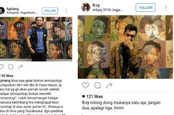 Gambar 4. Caption pada akun instagram