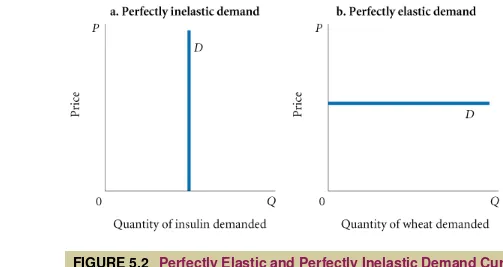 FIGURE 5.2 Perfectly Elastic and Perfectly Inelastic Demand Curves 