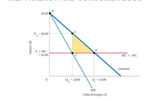 FIGURE 13.9  Welfare Loss from Monopoly 