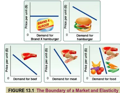 FIGURE 13.1  The Boundary of a Market and Elasticity 