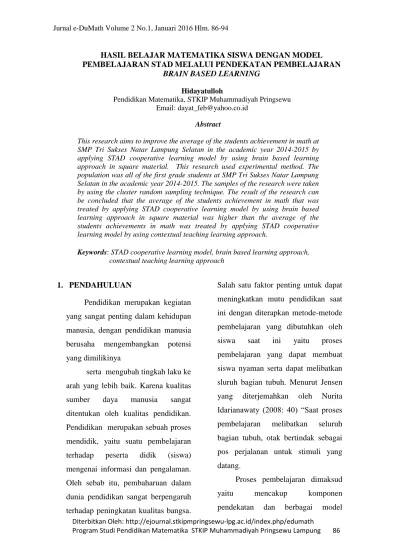 HASIL BELAJAR MATEMATIKA SISWA DENGAN MODEL PEMBELAJARAN STAD MELALUI ...