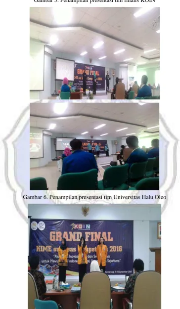 Gambar 5. Penampilan presentasi tim finalis KOIN 