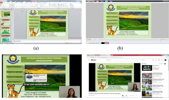 Gambar 2 Tahapan proses pembuatan video tutorial pembelajaran (a) power point  interaktif, (b) flash dengan converter iSpring free 7, (c) video tutorial dengan 