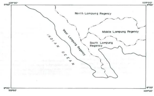Gambar 1. Peta lembar Kota Agung (Amin dkk., 1994) 