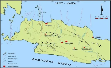 Gambar 3. Pola struktur Jawa Barat (Plunggono dan Martodjojo, 1994)