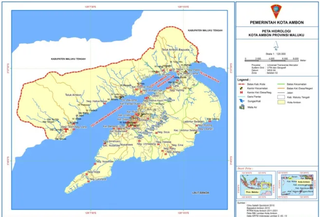 Gambar 6.10.  Peta Hidrologi Kota Ambon  
