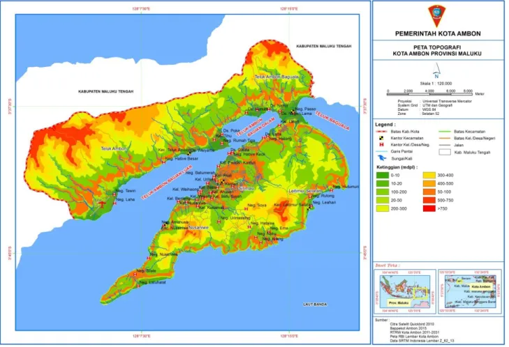 Gambar 6.9.  Peta Topografi Kota Ambon  