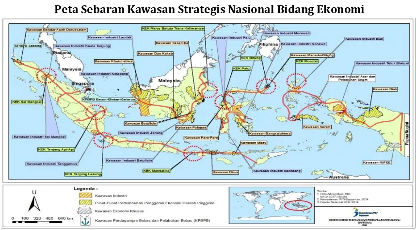 Gambar 6 Peta Sebaran Kawasan Strategis Nasional Bidang Ekonomi  