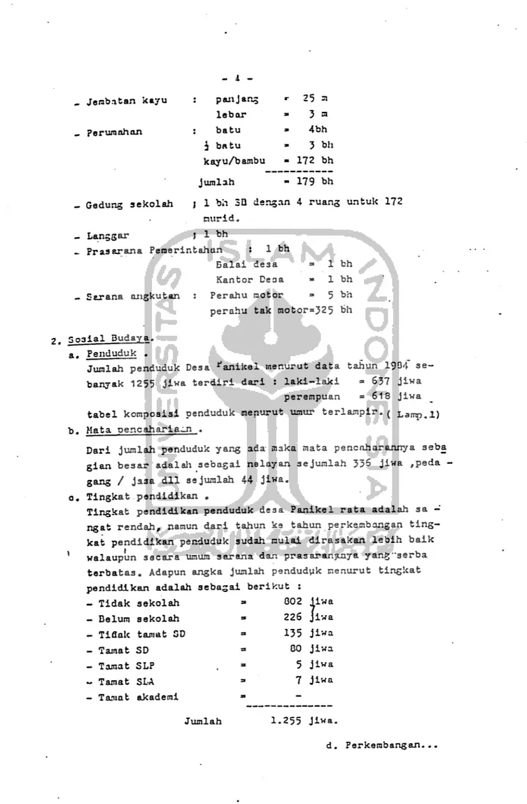 tabel komposisi penduduk menurut umur terlampir. ( Lamp&lt;ii)