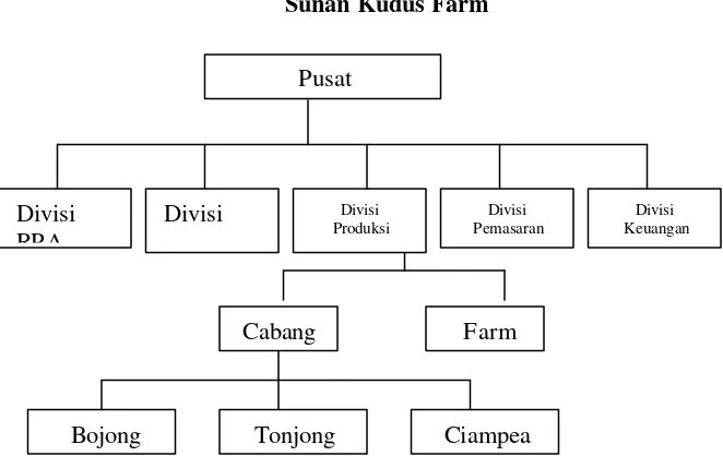 Gambar 3 . Struktur Organisasi Sunan Kudus Farm 