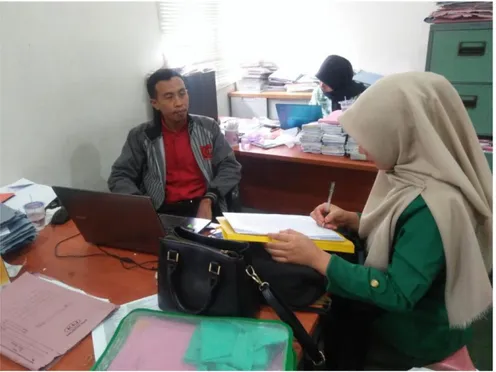 Foto 6: Wawancara dengan ibu Levi Aprianti  selaku Accounting BPRS  Mitra Agro Usaha Bandar Lampung 