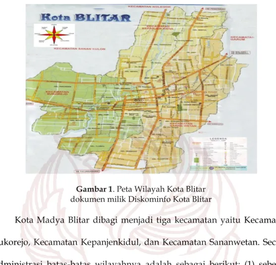 Gambar 1. Peta Wilayah Kota Blitar 