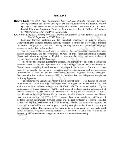 “The Comparative Study Between Students’ Language Learning Strategies ...