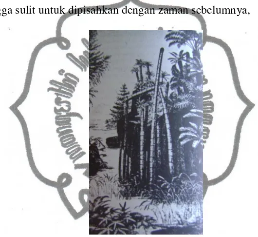 Gambar 2: Rekontruksi bentang alam periode Trias Foto dari buku Pengantar Geografi Tumbuhan dan Beberapa Ilmu Serumpun karangan (menurut Heer)