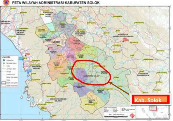 Gambar 29. Daerah Penghasil Dadiah di Kab. Tanah Datar(Peta Sumatera Barat, 2010)
