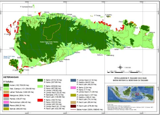 Gambar  2.2.  Peta  Penutupan  Lahan  Cagar  Alam  Pulau  Taliabu 