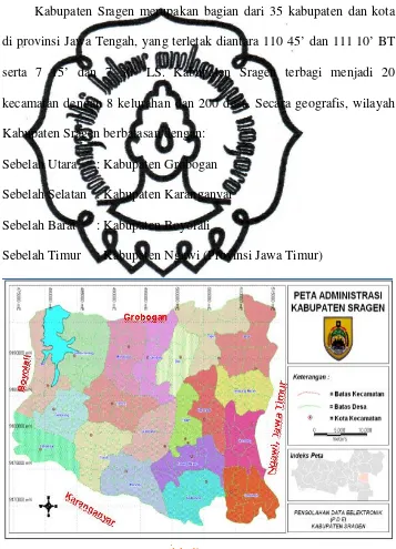 Gambar 4.1 Peta Wilayah Kabupaten Sragen 