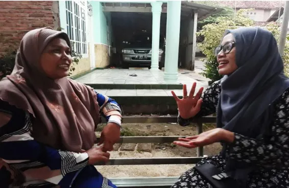 Gambar 0.5 Wawancara dengan ibu Murtini, warga Rt 07 lingkungan 02  Mulyojati Metro Barat 