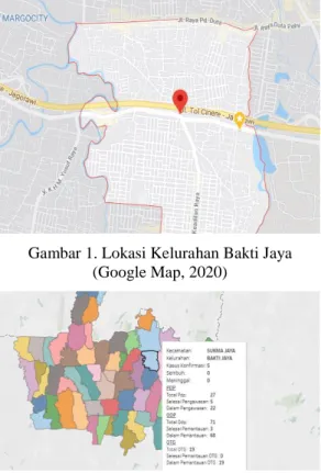 Gambar 1. Lokasi Kelurahan Bakti Jaya  (Google Map, 2020) 