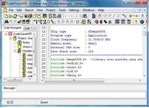 Gambar 2.9 Tampilan pembuka utama software CVAVR 