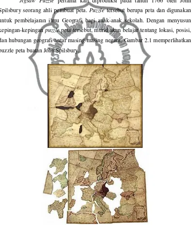 Gambar 2.1 Puzzle Peta Buatan John Spilsbury (1766) commit to user 
