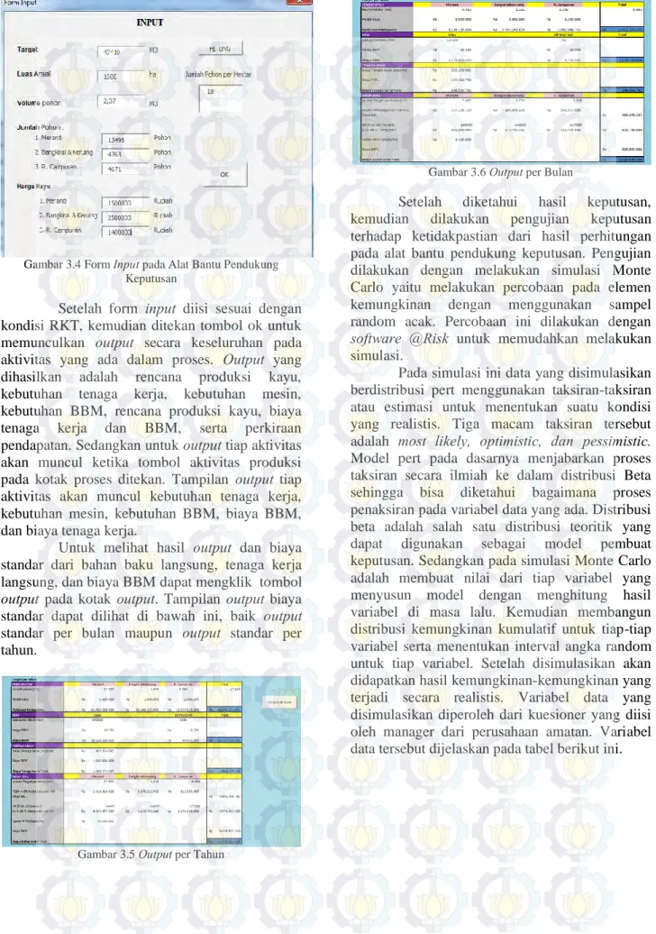Gambar 3.4 Form  Input pada Alat Bantu Pendukung  Keputusan 
