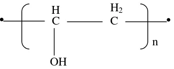 Gambar 2.2 Struktur kimia polivinil alkohol (Liu, 2005) 