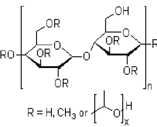 Gambar 2. Struktur kimia HPMC (Rowe, dkk. 2003) 