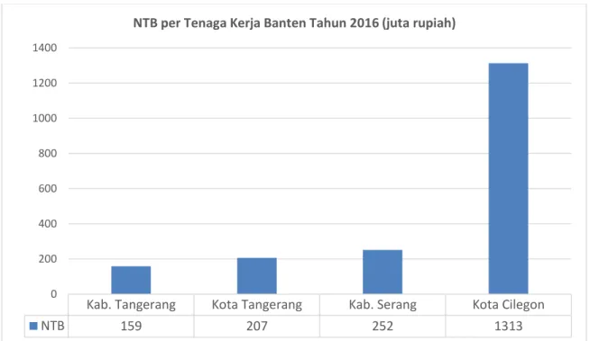 Gambar 2.18   NTB per Tenaga Kerja Banten (juta rupiah) Tahun 2016  