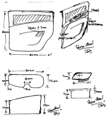 Gambar 3.3. Sketsa tangan desain door trim 