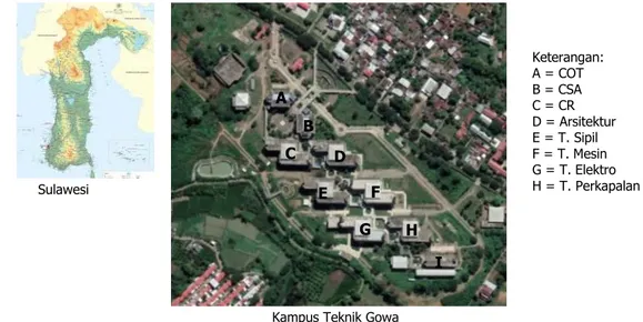 Gambar 1.  Lokasi kampus Teknik Gowa Universitas Hasanuddin 