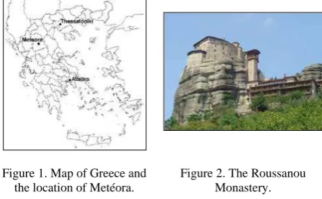 Figure 1. Map of Greece and  the location of Metéora. 