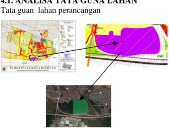 Gambar 4.1. Peta Zonasi dan denah lokasi  Sumber : Tata Ruang Wilayah Kota Bandung 