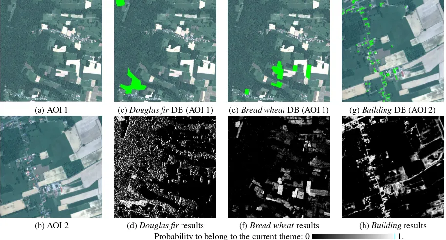 Figure 2: (a) and (b) The two speciﬁc areas of interest (AOI 1 and 2) of the Pl´eiades image