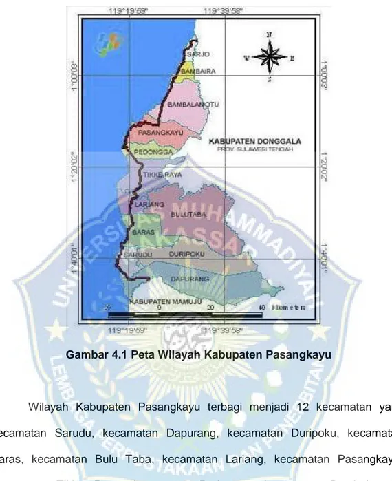 Gambar 4.1 Peta Wilayah Kabupaten Pasangkayu 