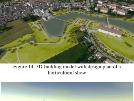 Figure 14. 3D-building model with design plan of a horticultural show 