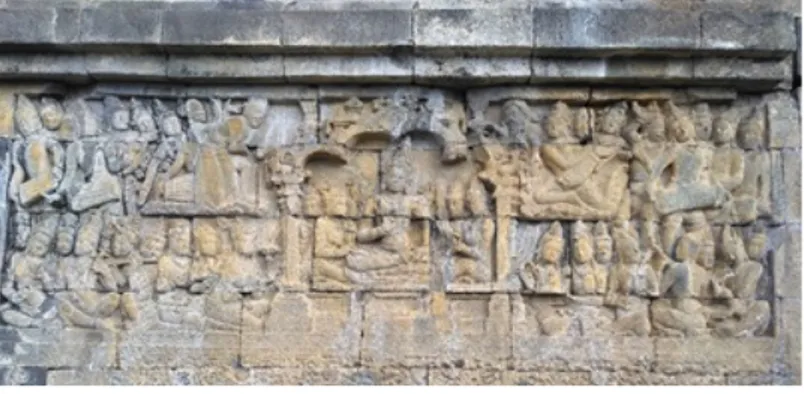 Gambar 1. 1 Relief Divyavadana, Candi Borobudur Sumber: Dokumentasi Hendra Santosa (2017)
