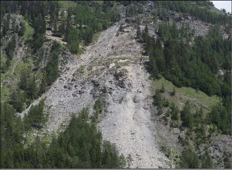 Figure 1: The Mont de la Saxe landslide (25 June 2013)  