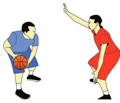 Gambar 2.5 Permainan Bola basket 1 lawan 1/berpasangan
