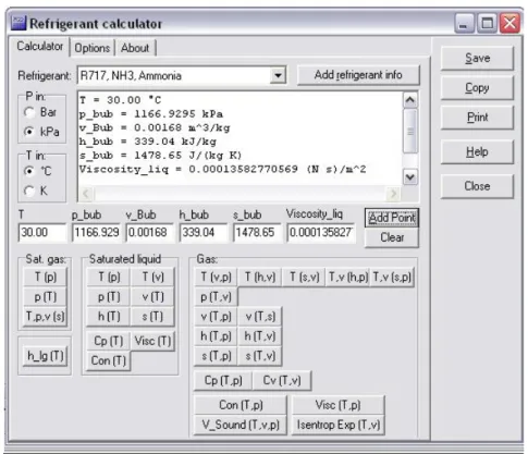 Gambar 2. Hasil Simulasi Perhitungan dengan software Coolpack state i=1 dengan T 1 = 30