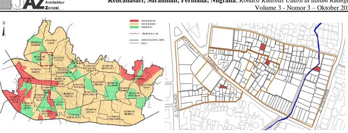 Gambar 2. Kelompok kawasan non-kumuh dan Peta RW 6 Kelurahan Pasteur 3. Hasil dan Pembahasan 