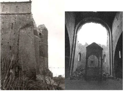 Figure 2. The fresco as it was in 1925 (left –Hutzel Max. Courtesy of Research Library, The Getty Research courtesy of ICCD), 1954 (centre – courtesy of ICCD) and 1969 (right – made by Institute, Los Angeles - 86.P.8)  