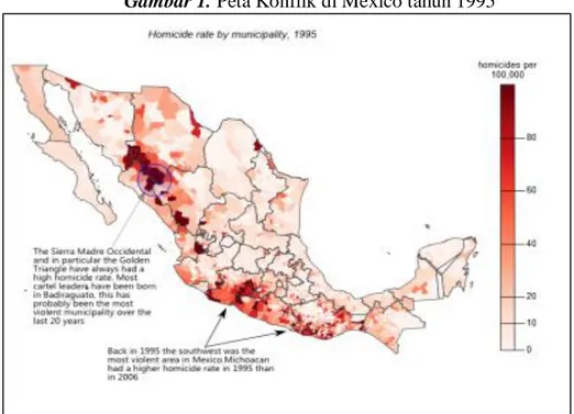Gambar 1. Peta Konflik di Mexico tahun 1995 